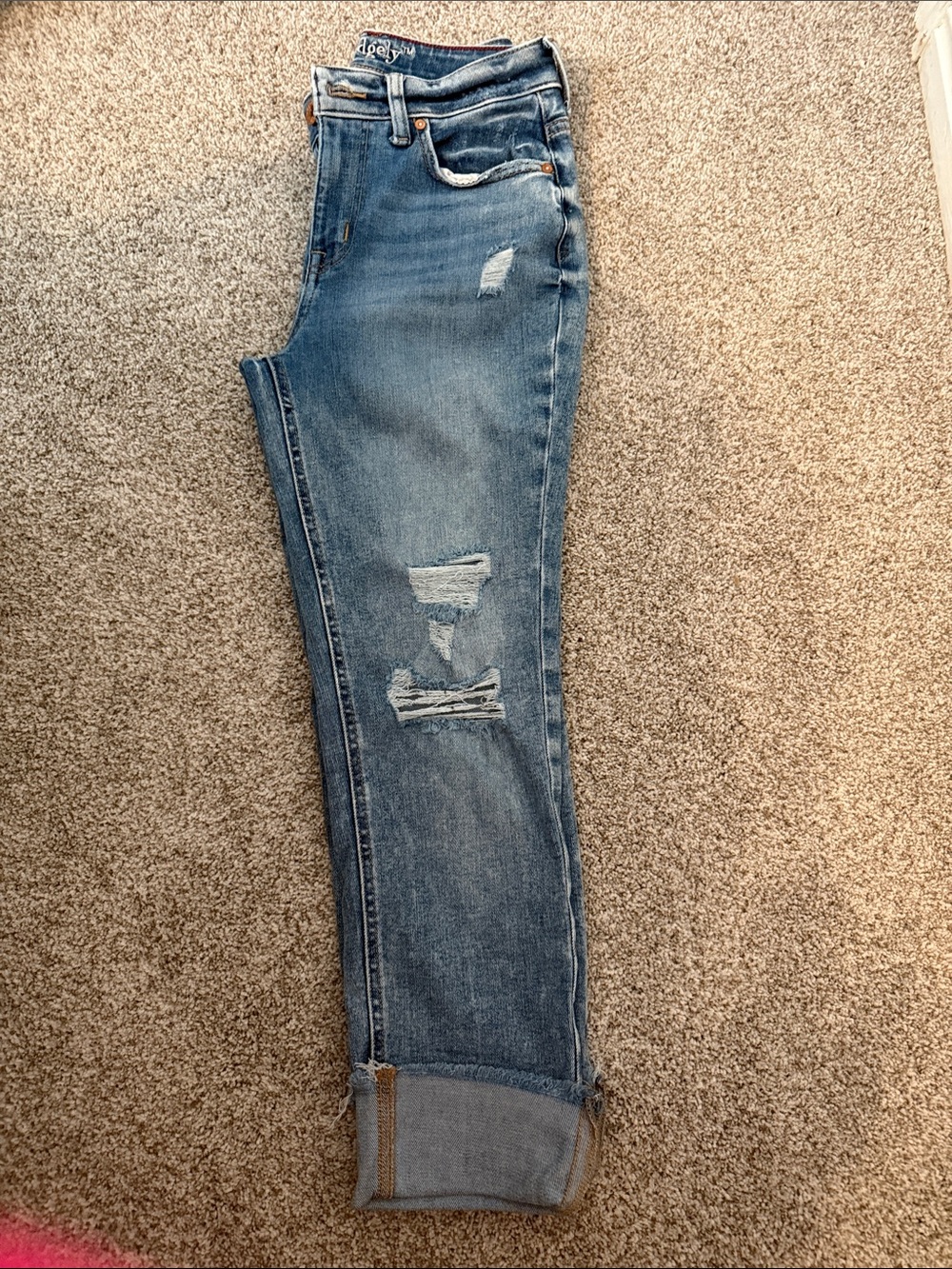 Light Blue Distressed Crops - Women